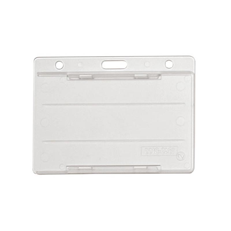 Single rigid badge holders, Open face card holders, Frosted, 100 Per Pack
