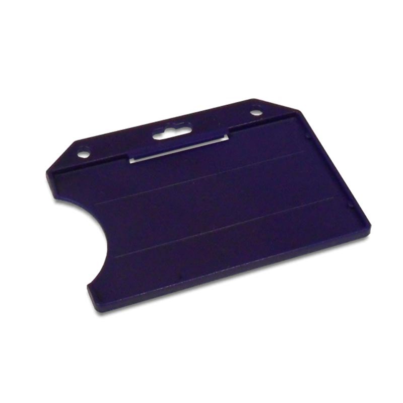 Single rigid badge holders, Open face card holders, Blue, 100 Per Pack