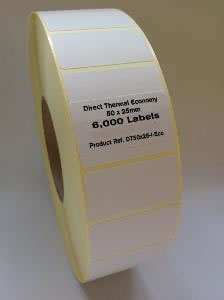 Direct Thermal Blank Label Rolls 50x25mm (4 Rolls Per Box)
