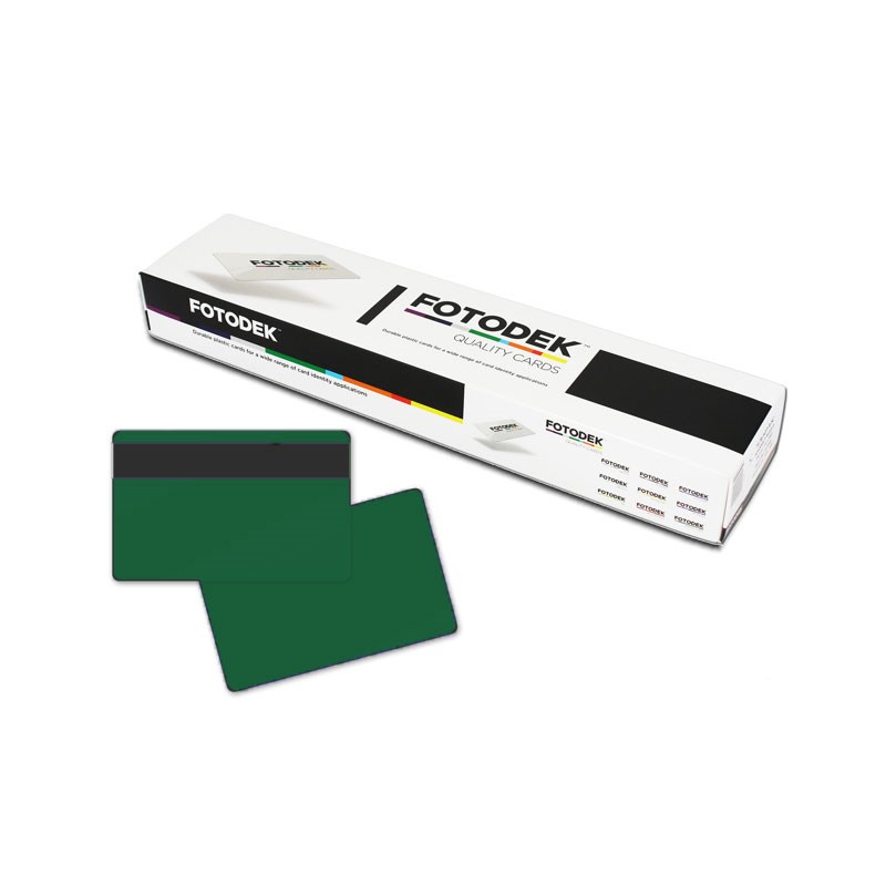 FG76-A-H27-S - 85.60 x 53.98mm Dark Green Colour Cards With Hi-Co Magnetic Stripe & Signature Panel