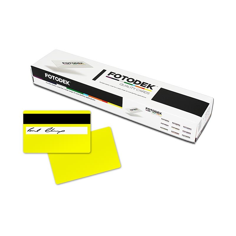 YL76-A-H27-S - 85.60 x 53.98mm Yellow Colour Cards With Hi-Co Magnetic Stripe & Signature Panel (Box Of 500)