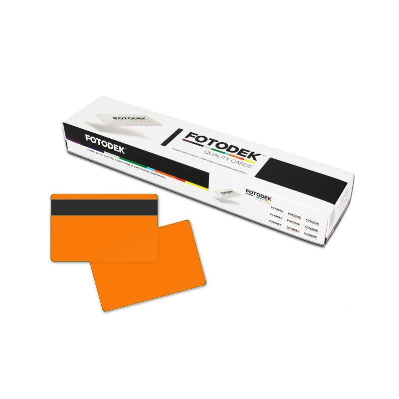 OR76-A-H27-S - 85.60 x 53.98mm Orange Colour Cards With Hi-Co Magnetic Stripe & Signature Panel (Box Of 500)