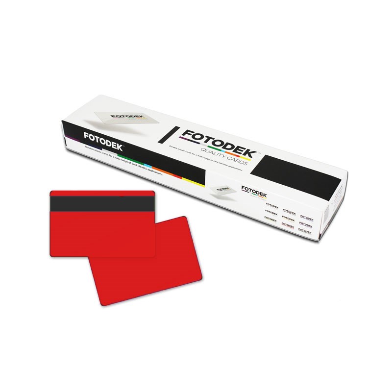 RD76-A-LC-S - 85.60 x 53.98mm Red Colour Cards With Lo-Co Magnetic Stripe & Signature Panel (Box Of 500)
