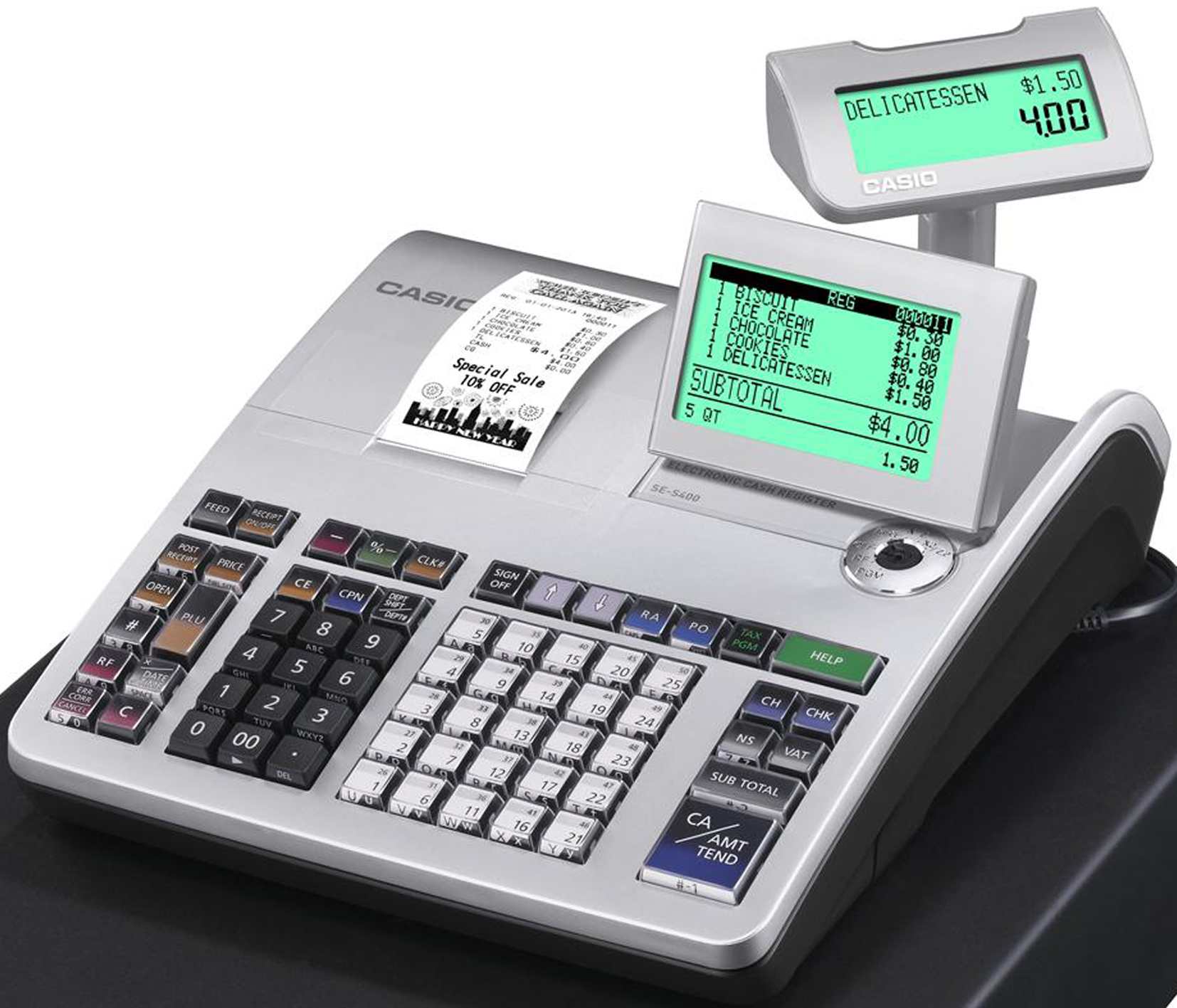 Grine reb forklædning Casio SE-S400 Retail Cash Register, TecStore UK & Worldwide