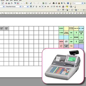 Casio TE-4500 & TE-8500 Keyboard Template