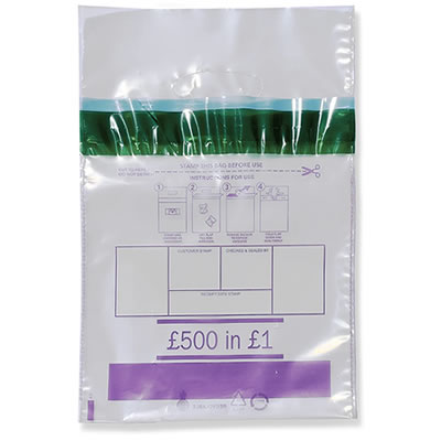 Pack of 500 Tamper-Evident Coin Bags