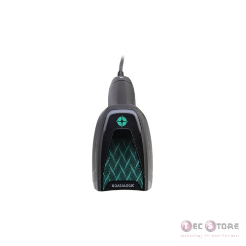 GD4620 with Presentation Base, retail/industry, 2D High Density imager, 3GL, Green Spot, vibration, USB, Dual core, cable, IP52, black