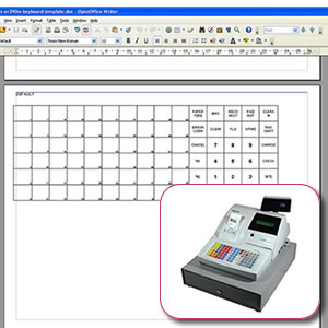 Sam4s ER-390M Keyboard Template