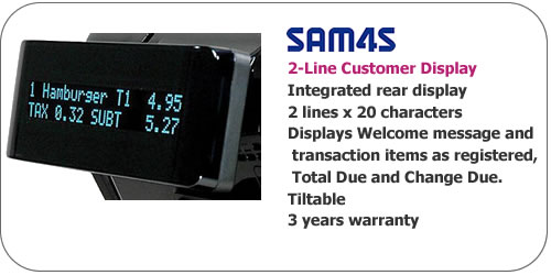 Sam4s 2-line Customer Display