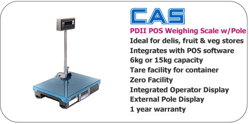 CAS PDN POS Scale with Pole Display