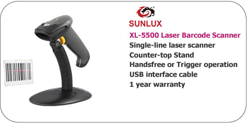 Sunlux XL-5500 Laser Barcode Scanner