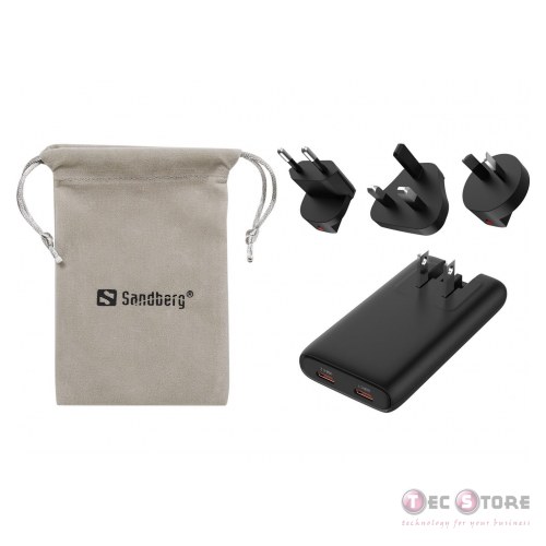 Sandberg 4in1 TravelCharger 65W Black