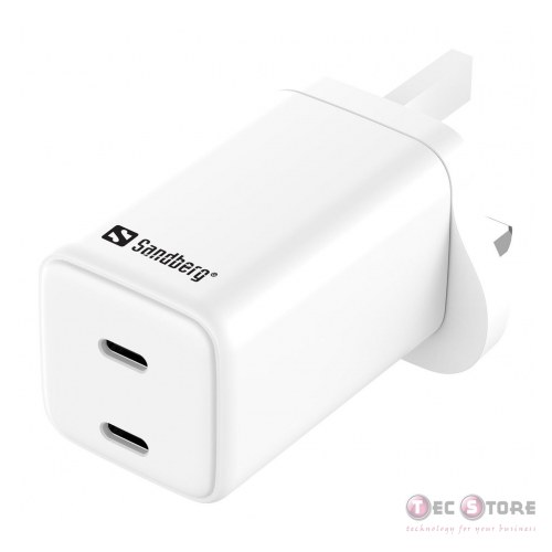 Sandberg AC Charger Dual USB-C PD65W UK
