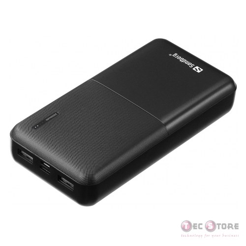 Sandberg Saver Powerbank 20000 Saver Powerbank 20000, Black, Universal, Rectangle, Lithium Polymer (LiPo), 20000 mAh, USB