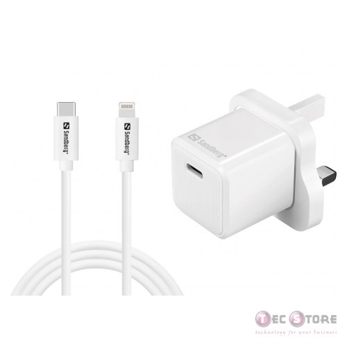 Sandberg USB-C AC 20W Charger UK + Lightning 1M USB-C 20W Charger UK+Lightning
