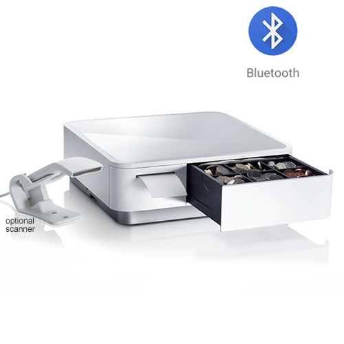 mPOP Bluetooth Receipt Printer, Cash Drawer & Scanner (WHITE)