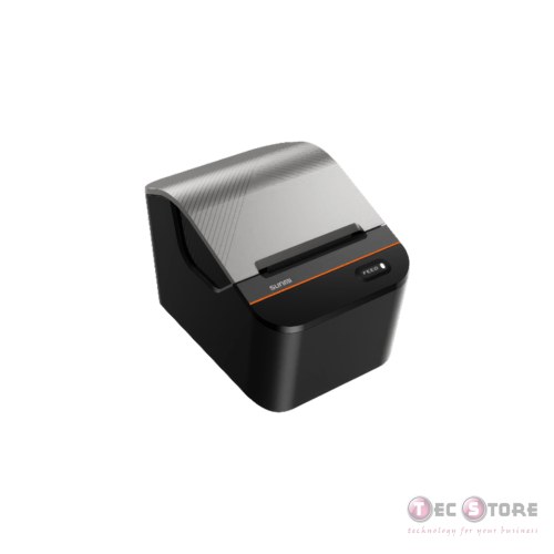 NT220 58 mm receipt printer with 203 dpi resolution, 150mm/s speed, USB-C, RJ12, and Bluetooth BLE connectivity. Features 8MB flash storage and supports ESC/POS and TSPL emulations.