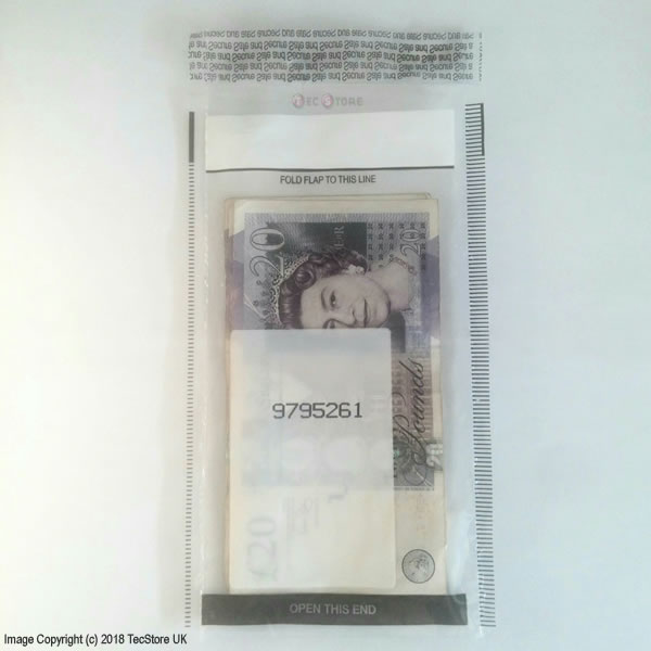Tamper Evident Bank Note Bags (Standard Size, Pk 1000)